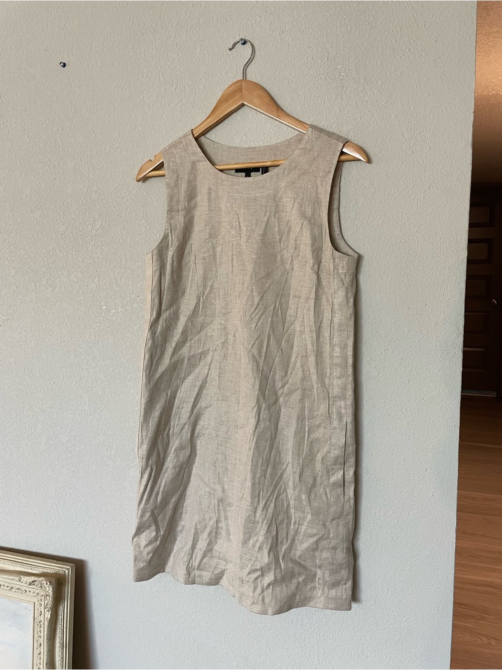 Theory Linen Shift Dress popover with pockets 2 quiet luxury, minimalist, preppy